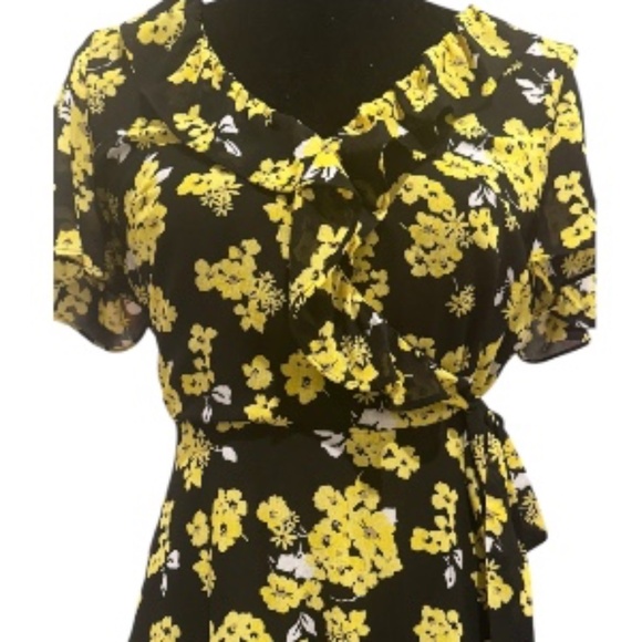 🌼 Michael Kors Floral Ruffle Midi Dress – Size Small - Picture 3 of 7